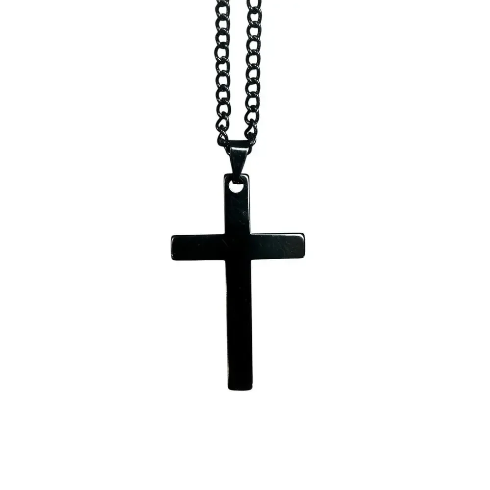 Andrew Christian Cross Necklace Black — One Size